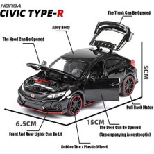 1:32 Civic Tip R Diecasts Metal Oyuncak Araba Modeli Kırmızı Logo Araçlar ile Ses Işık Koleksiyonu Oyuncaklar Çocuklar Için Noel Hediyeleri | Diecasts oyuncak Araçlar