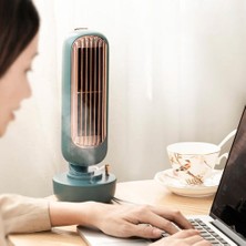 Retro Kule Fan Masaüstü Sessiz Güçlü Rüzgar USB 2 In 1 Su Püskürtme Fan Klima Ultrasonik Nemlendirici Havalandırma Fanları | Hvac Systems parçalar