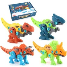 4 Adet Dıy Montaj Çocuklar Için Dinozor Tyrannosaurus Rex Triceratops Unicorns Yapı Taşları Oyuncaklar Çocuk Çocuk Hediyeler | Vidalama Blokları