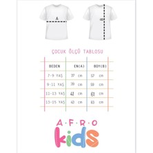 Afro Kids Çocuk Unisex Siyah Oversize Anime Yüz Baskılı Tshirt