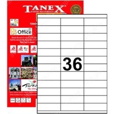 A1  A1 Etiket TW-2433 500 A4 Sayfa Laser Etiket 70X23 1 A4 Sayfada 36 Etiket