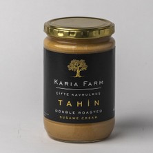 Karia Farm Tahin Cam Kavanoz Çifte Kavrulmuş Meşhur Gökova Susamından 600 gr