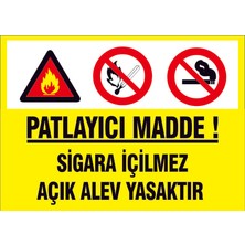 Çağ Patlayıcı Madde (Sgara Içilmez. Açıkalev Yasktır) Sticker  17x25  Etiket