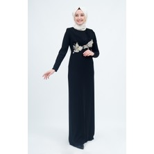 Demet İpek Abiye 21KD-5473 Siyah