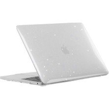 Arabulalaca Macbook Pro 16.2 2021 A2485 M1 Max Işlemcili Kılıf Parlak Şeffaf Simli Hardcase Kapak