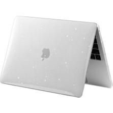 Arabulalaca Macbook Pro 16.2 2021 A2485 M1 Max Işlemcili Kılıf Parlak Şeffaf Simli Hardcase Kapak