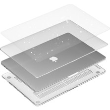 Arabulalaca Macbook Pro 16.2 2021 A2485 M1 Max Işlemcili Kılıf Parlak Şeffaf Simli Hardcase Kapak