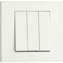 Ovivo Grano Beyaz Üçlü Anahtar Çerçeveli