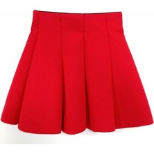 Feyzamavm Kız Çocuk Pileli Kırmızı Etek