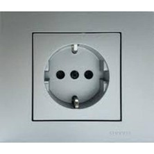 Ovivo Grano Gümüş Topraklı Priz Çerçeveli