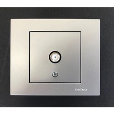 Ovivo Grano Gümüş Tv Prizi, F Tipi Çerçeveli