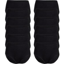 Özten 12 Adet  Siyah Renk Büyük Beden Biyeli Bato Külot