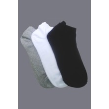 Tenda Moda Tena Moda Erkek Siyah-Beyaz-Gri 3'lü Basic Patik Çorap