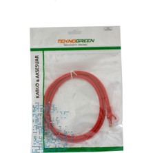 Teknogreen Teknogreen TKC-001K 1m Cat6 Ethernet Kablosu Kırmızı