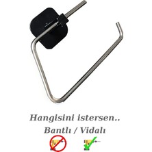 Voll Blume E1 Dolu Paslanmaz Çelik Tuvalet Kağıtlığı Tutucu Yapışkanlı - Banyo Akseusuarı ( Gold - Krom - Siyah )