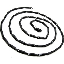 Trend Collection 316L Çelik Küp Üçgen Siyah Erkek Kolye