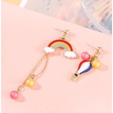 BP Tattoo Özel Tasarım Sallantılı Balon ve Gökkuşağı Figürlü Küpe