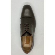 Adnan Shoes Erkek Kahve  Deri Bağlı Gerçek Dikişli Kösele El Yapımı Ayakkabı