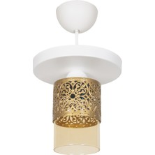 Fer Avize  Ft Modern Tasarım Plafonyer Beyaz Renk Bal Camlı Tekli Avize