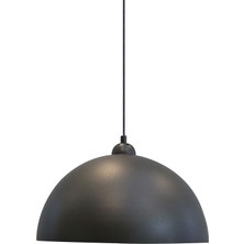Fer Avize  Luppo Modern Tasarım Metal Siyah Içi Siyah Tekli Avize