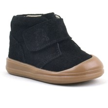 Rakerplus Yoohoo Hakiki Deri Siyah Cırtlı Unisex Bebek Bot