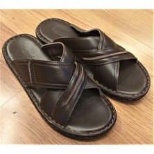 Bags Shoes Sekurlet 5226BA Erkek Günlük Büyük Numara  Deri Ultra Comfort Terlik
