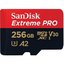 SanDisk Extreme Pro 256GB 200/140MB/s microSDXC UHS-I A2 V30 Adaptörlü Hafıza Kartı SDSQXCD-256G-GN6MA