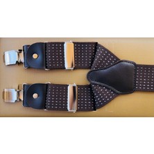 Kemer Sepeti Kahverengi Puantiyeli Pantolon Askısı 3 Klipsli