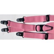 Kemer Sepeti Pembe Renkli Pantolon Askısı 4 Klipsli 2.5 cm Genişliğinde