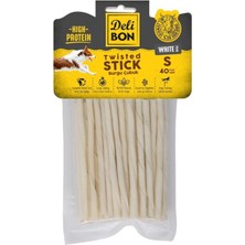 Delibon Burgu Eko Yenebilir Köpek Ödülü Ince 40 Adet Beyaz