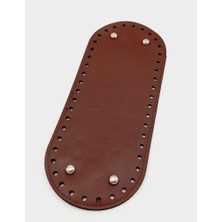 Angel Çanta Aksesuar Suni Deri Bordo Renk 30X12 cm Oval Çanta Tabanı (Gümüş Aparatlı)