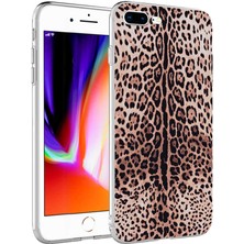 Kılıfmania Apple iPhone 7 Plus Kapak Leopar Desenli Parlak Silikon Kılıf - Leopar