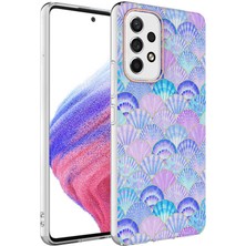 Kılıfmania Samsung Galaxy A73 Kapak Deniz Kabuğu Desenli Parlak Silikon Kılıf - Lila