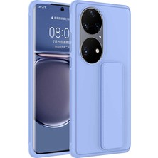 Kzy Huawei P50 Pro  Kapak Qstand Silikon Kılıf - Lila