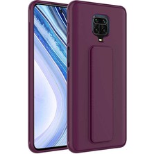 Kzy Xiaomi Redmi Note 9 Pro Kapak Qstand Silikon Kılıf - Mürdüm