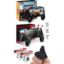 Altitan Pubg Çılgın Oyun Seti - Parmak Eldiven W10 ve W11 Plus Ateşleyici Joystick Kırmızı Tetik