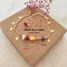 Lightcrop Tasarım Oğlak Burcu Ayarlanabilir Doğal Taş Gold Halhal