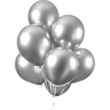 Benim Marifetlerim Gümüş Parlak Krom Balon 12 Inch 10 Adet