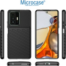 Microcase Xiaomi 11T Pro Thunder Serisi Darbeye Dayanıklı Silikon Kılıf - Siyah