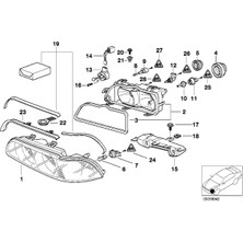 Heropar Bmw E39 Far Camı Sol 1996-03 Tek 63128375301