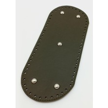 Angel Çanta Aksesuar Suni Deri Haki Renk 30X12 cm Oval Çanta Tabanı (Gümüş Aparatlı)