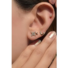 Sacce Scarves&Accessories Kuzey Yıldızı Ay Yıldız Üçlü Küpe Seti