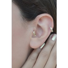 Sacce Scarves&Accessories Yıldızlı Halka Piercing Tragus Helix Kıkırdak Küpesi