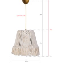 Hmydesign Tresse Corde El Yapımı Krem Avize