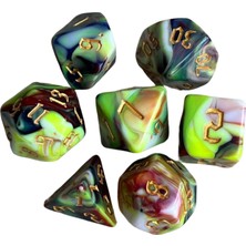 7 Parça Çok Taraflı Polyhedral Zar Sahne Dnd Rpg Mtg C Için Parti Kaynağı