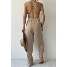 Garmoda Yeni Sezon Tulum Sırtı Açık Bol Paça Tulum Degaje Yaka Tulum Abiye Gece Mezuniyet Askılı Tulum