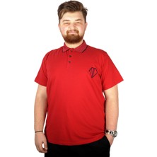 ModeXL Büyük Beden T-Shirt Polo Cep Sup Md Basic 21555 Bordo