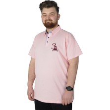 ModeXL Büyük Beden T-Shirt Polo 3 Crown 22331 Somon