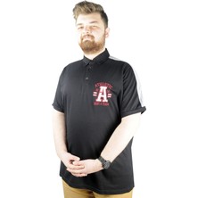 ModeXL Büyük Beden Erkek T Shirt Polo Best Team 22307 Siyah