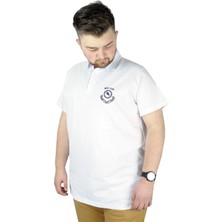 ModeXL Büyük Beden Erkek T Shirt Polo Mdx Club 22305 Beyaz